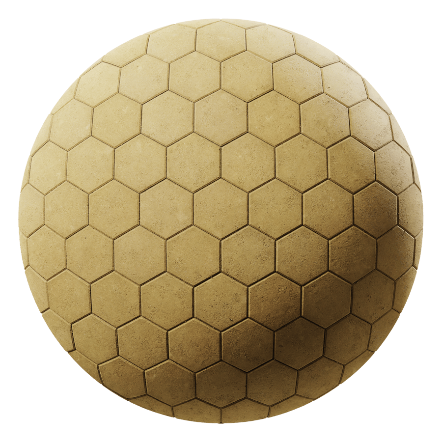 Hexagonal Concrete Paving Texture, Yellow