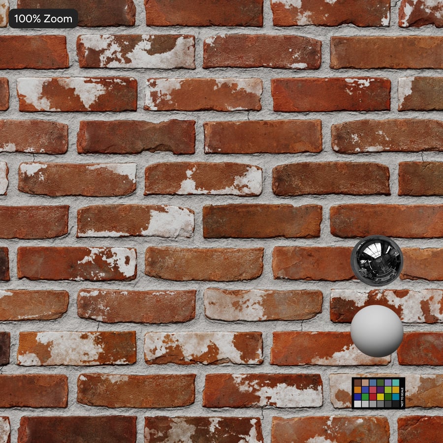 Reclaimed Running Bond Brick Wall Texture, Orange