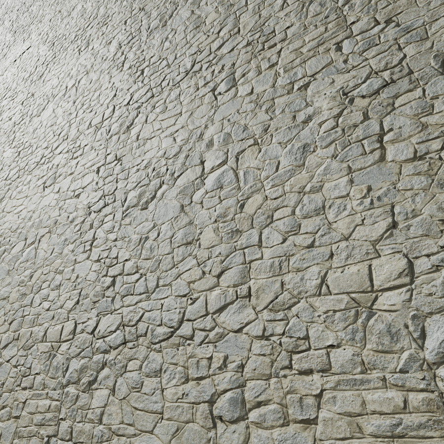 Smooth Mosaic Cobblestone Wall Texture, Grey