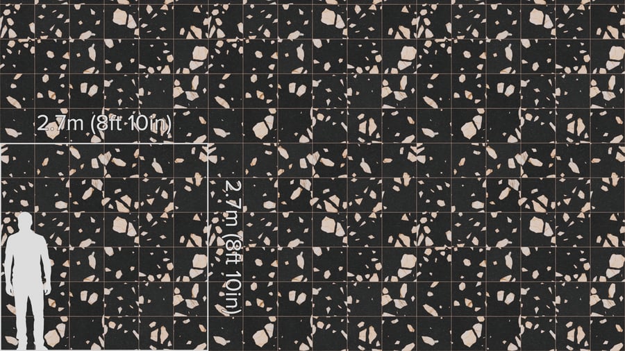 Textura de azulejo quadrado em terrazzo mate, rosa meia-noite