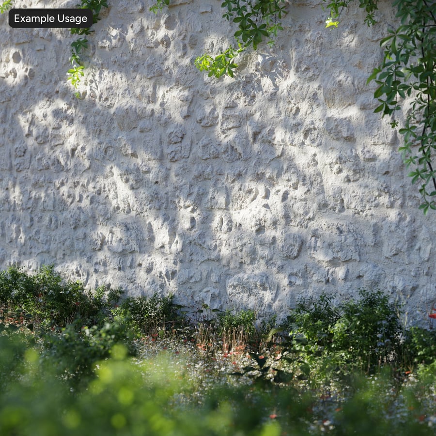 Rubble Limestone Wall Texture, Cream White