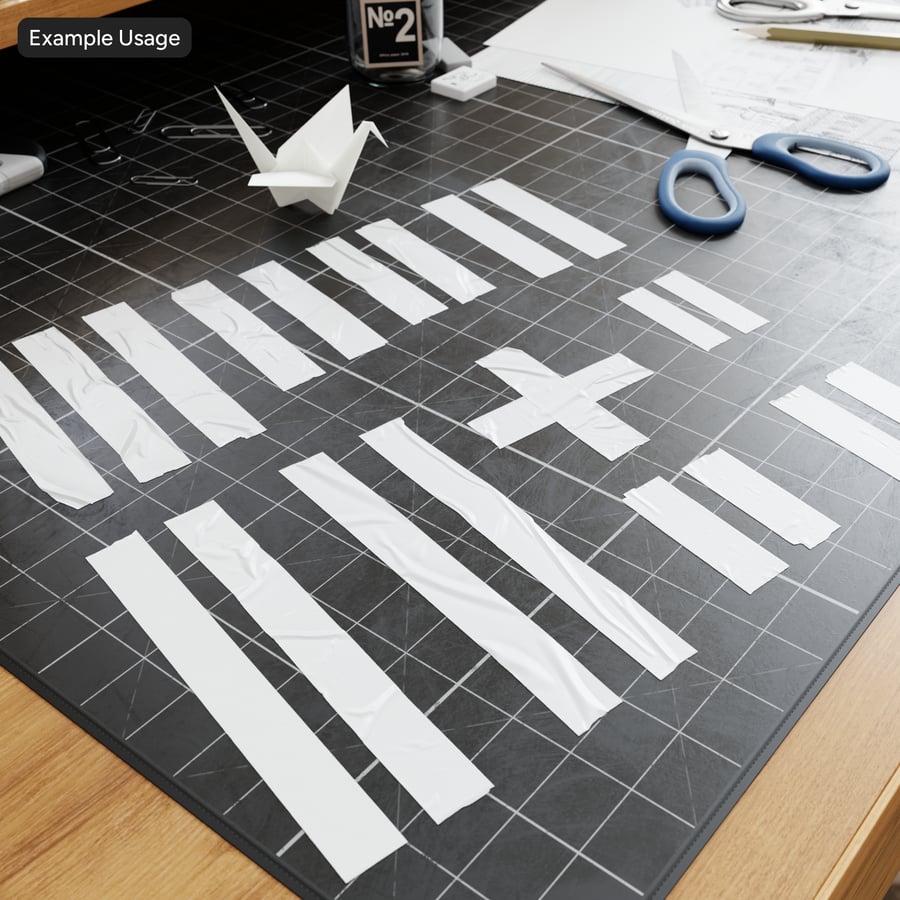 White Duct Tape Strips Texture, Matte