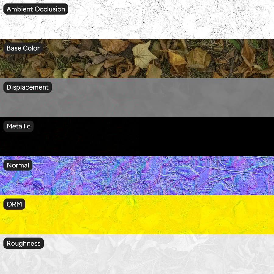 Autumn Leaves on Grass Texture