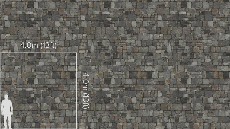Square Mosaic Old Stone Brick Wall Texture