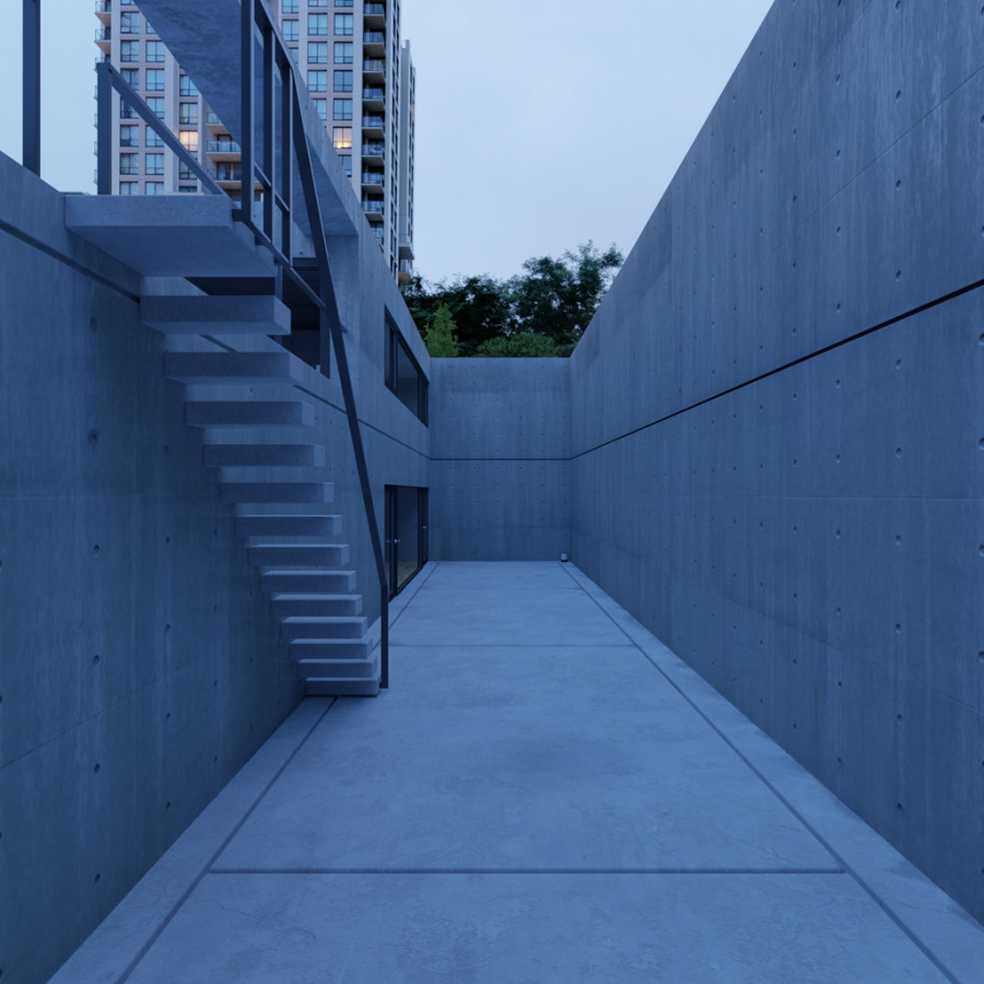 Parque da cidade, noite nublada, exterior, HDRI