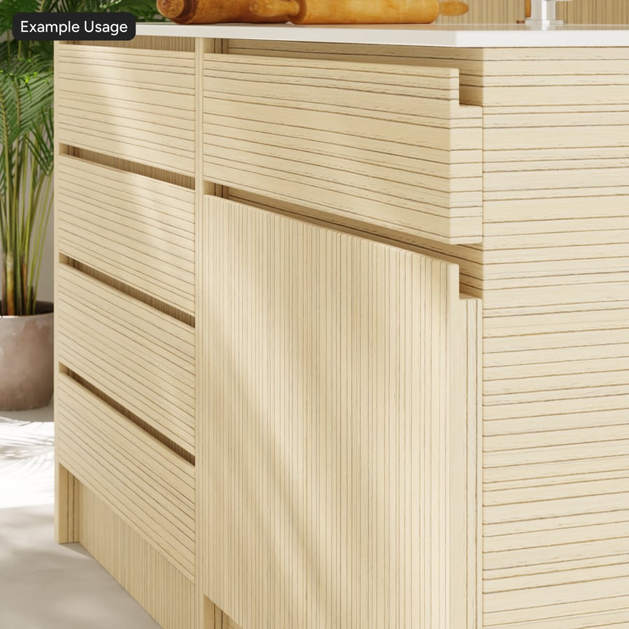 Slip Match Riccione Textura de madeira folheada, Branco