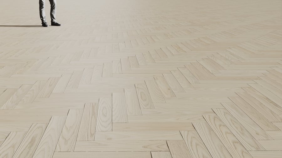 Herringbone Pattern Ash Wood Flooring Texture, White