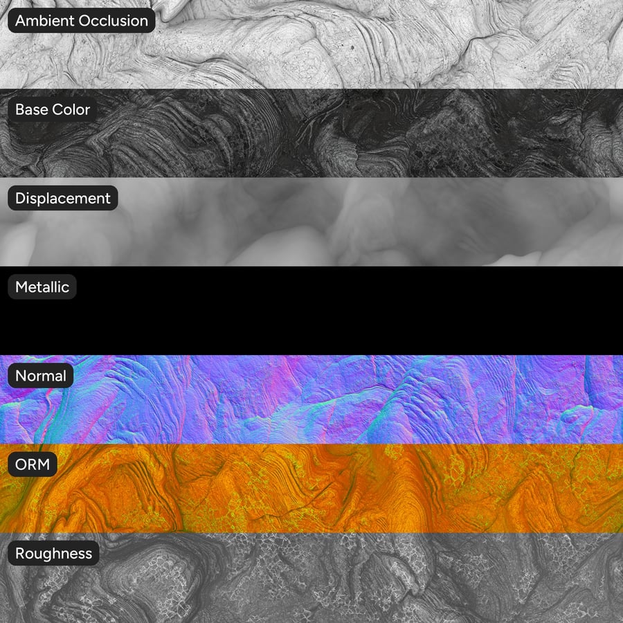 Dried Wave Lava Rock Texture