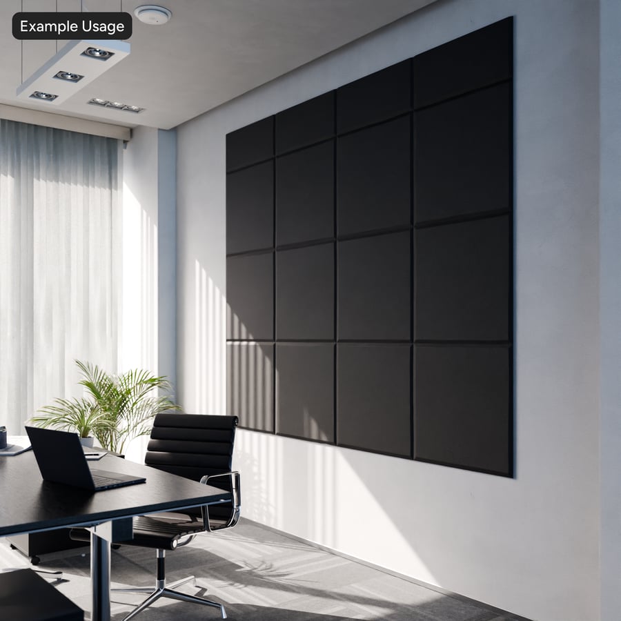 Square Foam Acoustic Tile Texture, Black