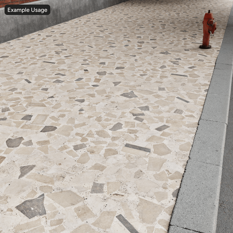 Ceramic Mosaic on Stone Tile Texture, White