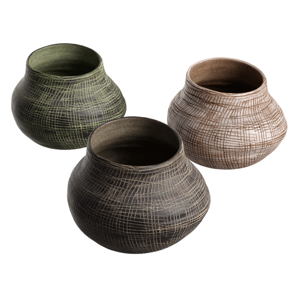 Etched Stoneware Vase Models