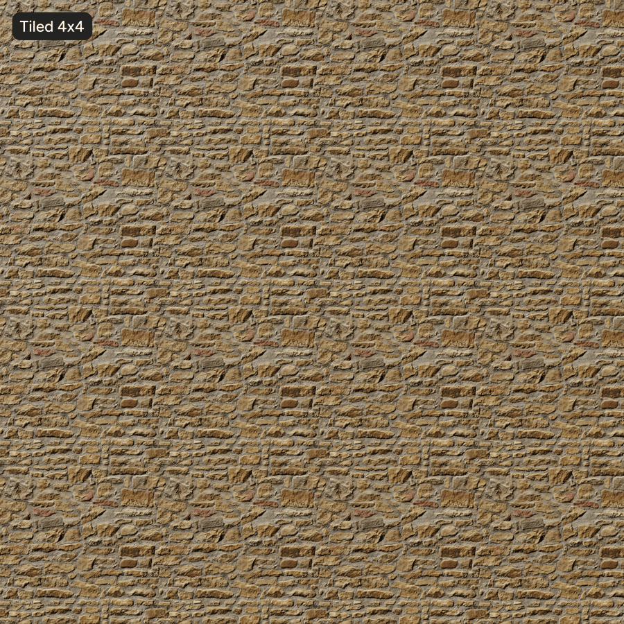 오래된 거친 모르타르 잔해 돌담 텍스처, 노란색