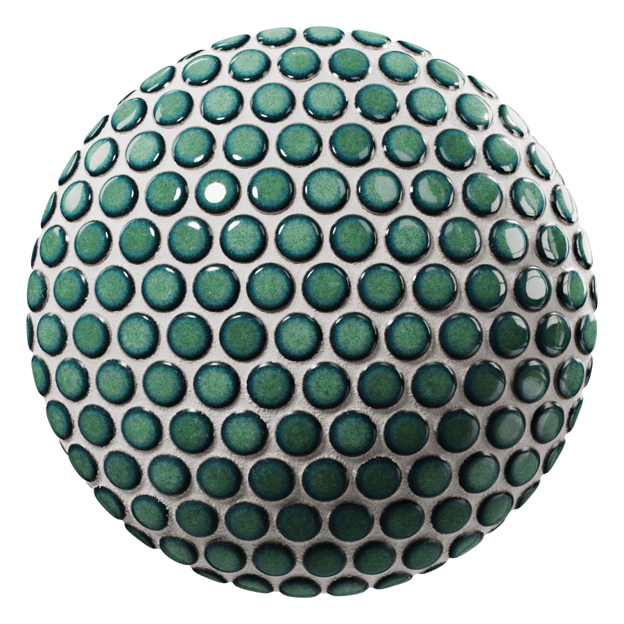 Antique Penny Round Tile Texture, Green