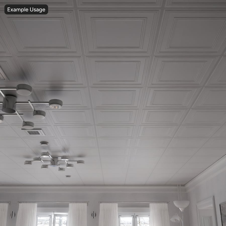 Embossed Vinyl Tile Ceiling Texture, White