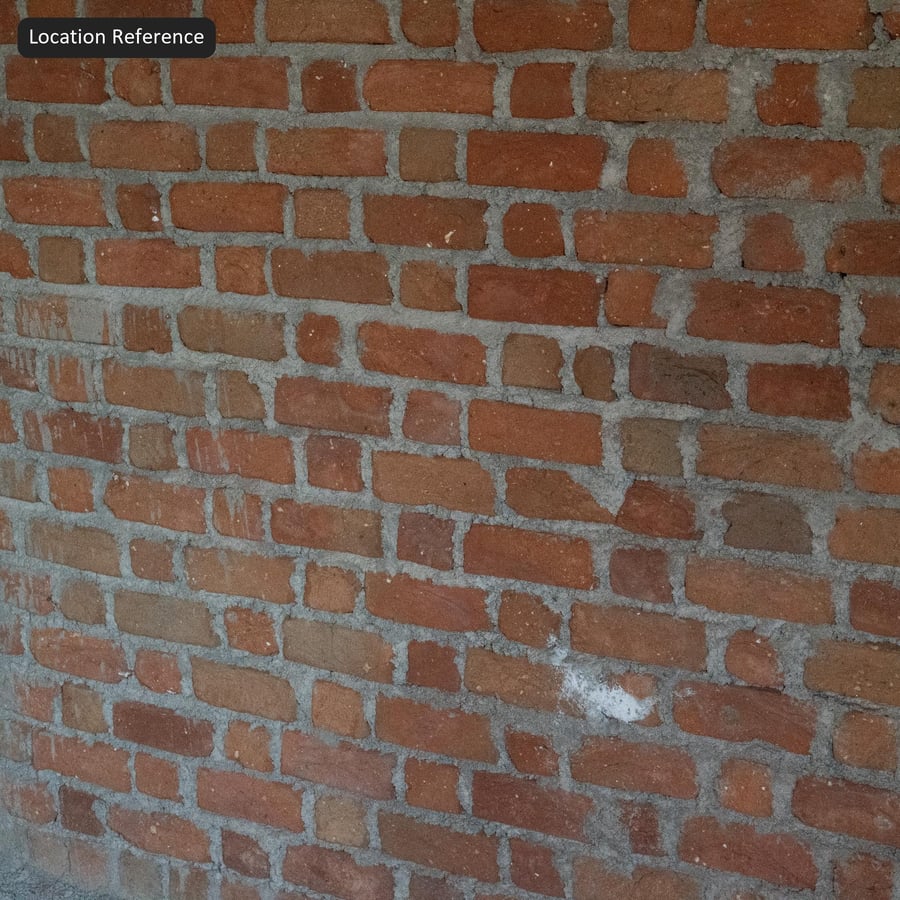 Old Thick Mortar Running Bond Brick Wall Texture, Red