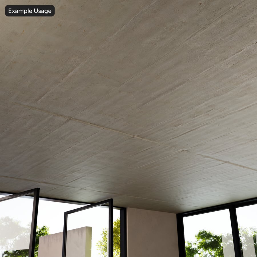 Texture di soffitto in cemento armato a vista, grigio caldo
