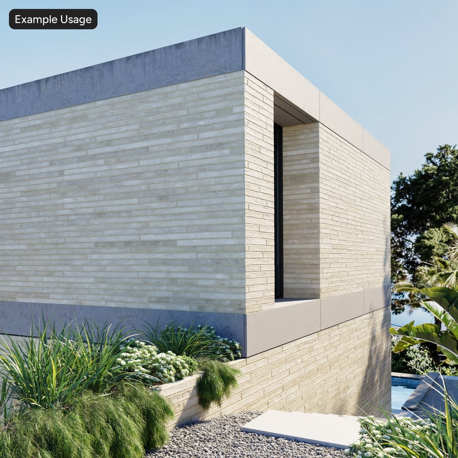 Long Slim Roman Rusticated Bond Brick Wall Texture, Μπεζ