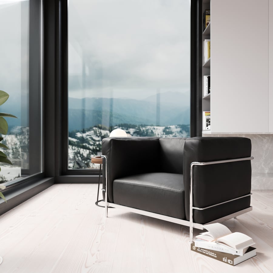 Replica Le Corbusier Grand Confort Armchair Model, Black