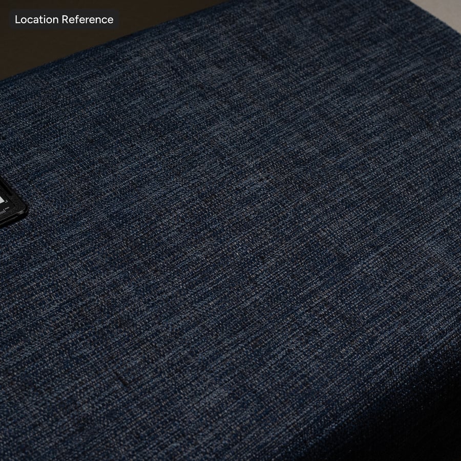 Texture de tissu d'ameublement natté et flammé, bleu vif