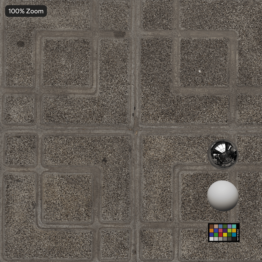 Geometric Patterned Aggregate Concrete Sidewalk Texture