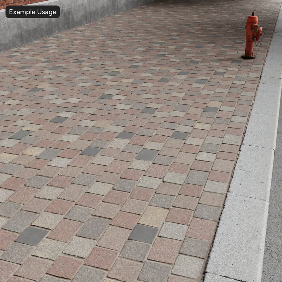 Clean Cobblestone Floor Texture, Mixed