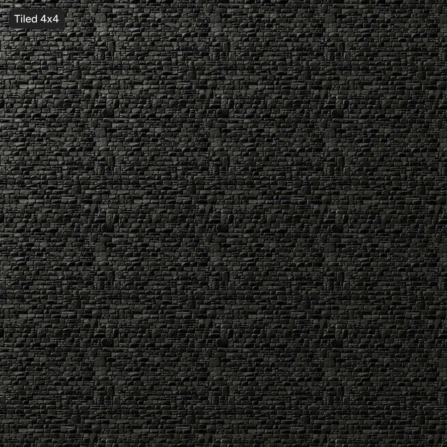 Old Rubble Stone Wall Texture, Black