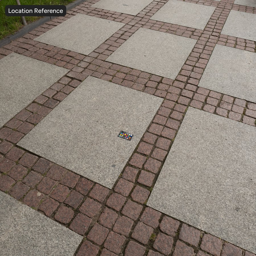 Textura de piso de telha de concreto e paralelepípedos