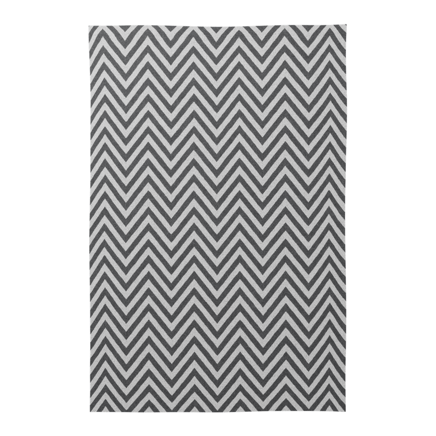 Chevron Designer Rug Model, White & Charcoal Grey