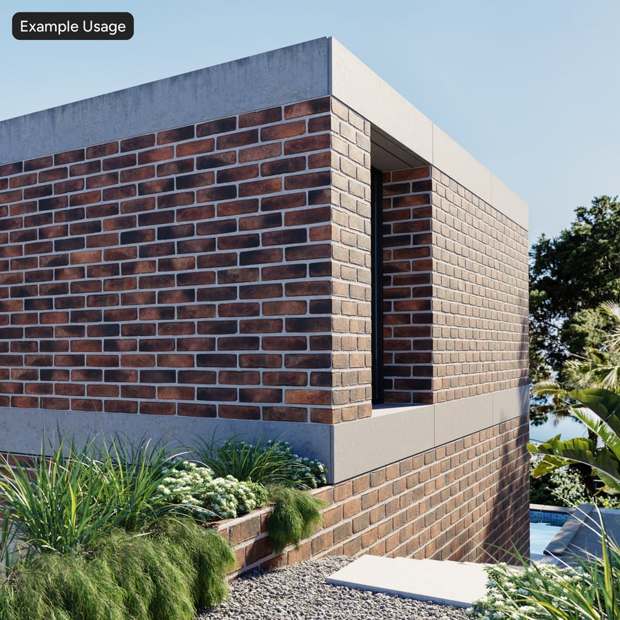 Sandfaced Running Bond Brick Wall Texture, Orange