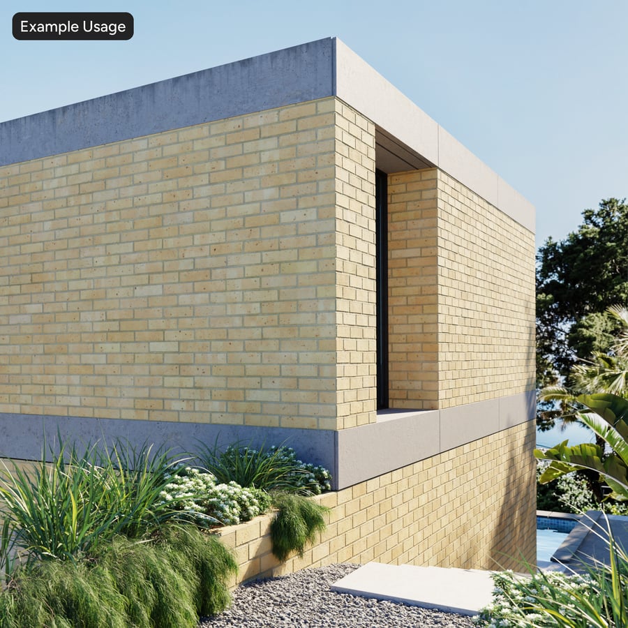 Spotted Running Bond Brick Wall Texture, Yellow