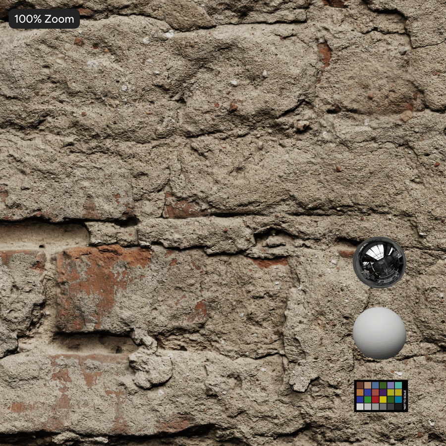 Old Plaster on Brick Wall Texture