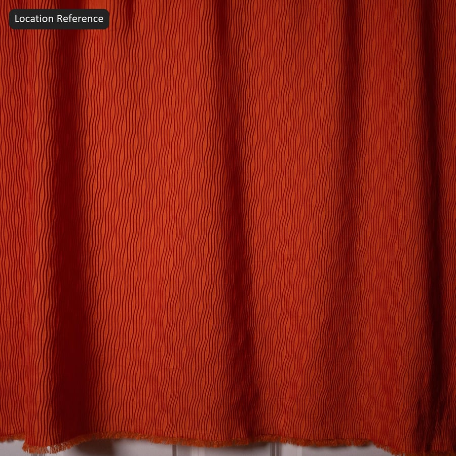 Crinkle Pleated Polyester Curtain Fabric Texture, Burnt Orange