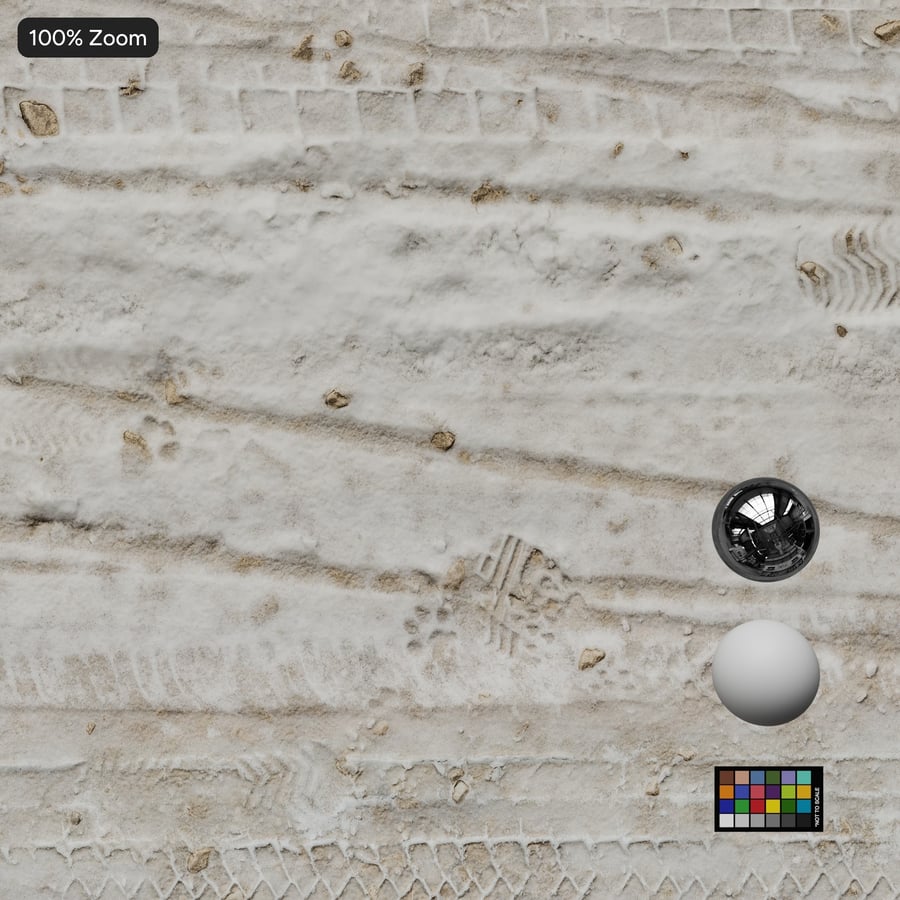 Следы от шин на грязном снегу