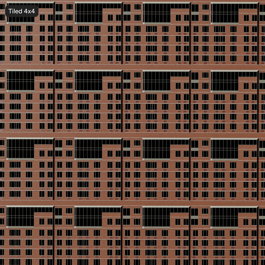 Modern Red Brick Building Facade Wall Texture