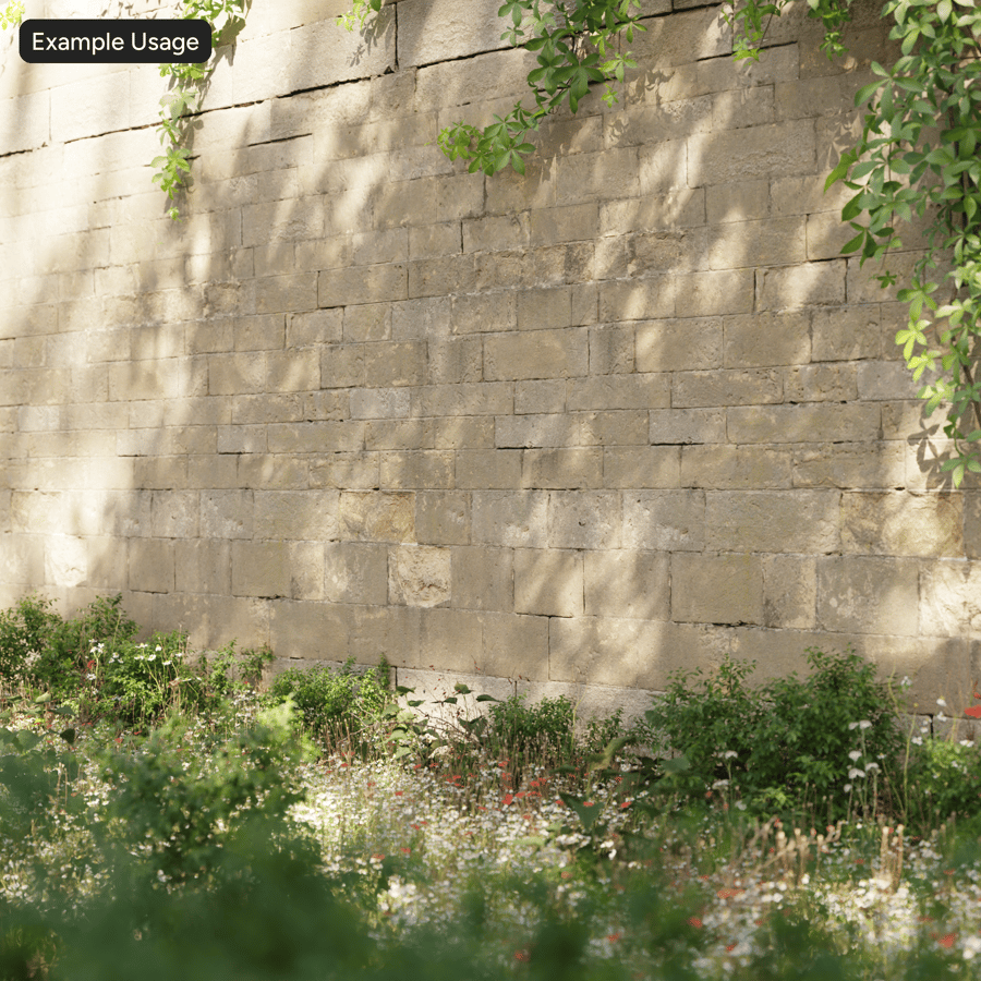 Aged Stone Block Wall Texture