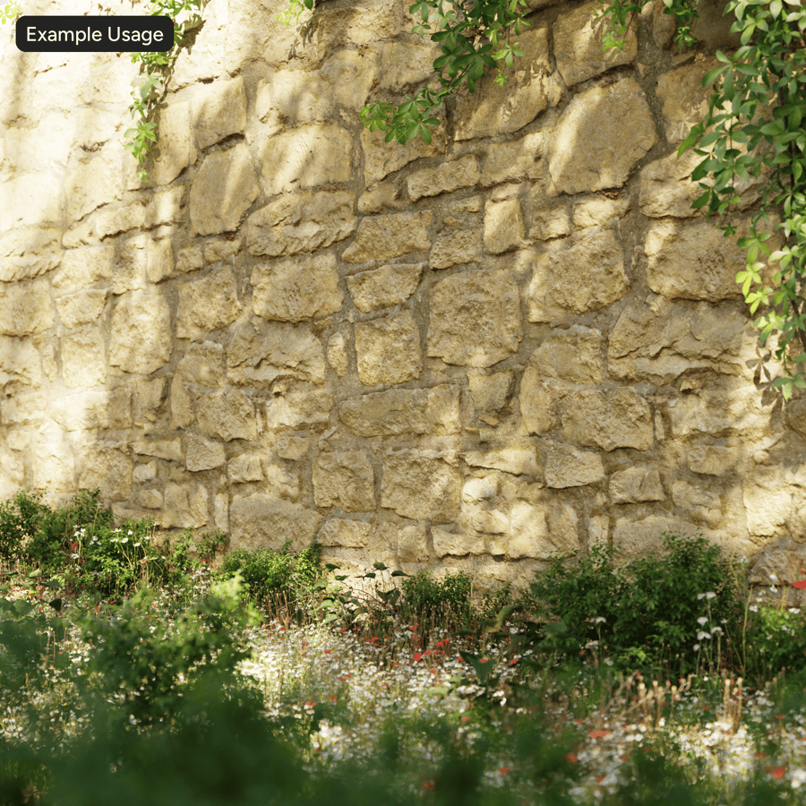 Mossy Old Rubble Stone Wall Texture, gul