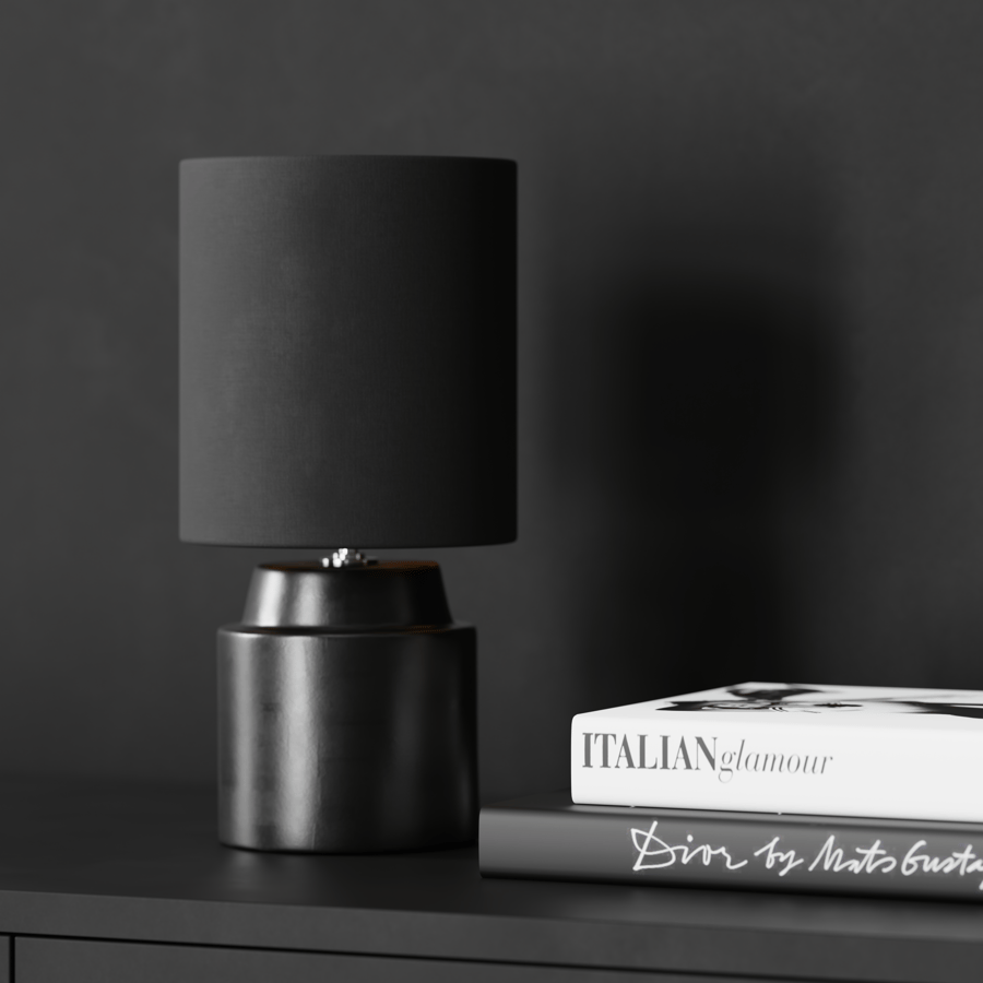 Lâmpada Eno Ceramic Chic Shade, preta