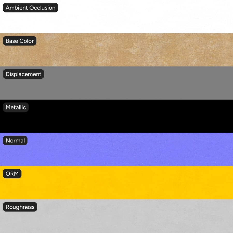 Tekstur Dinding Render Kapur Usang, Kuning Ochre