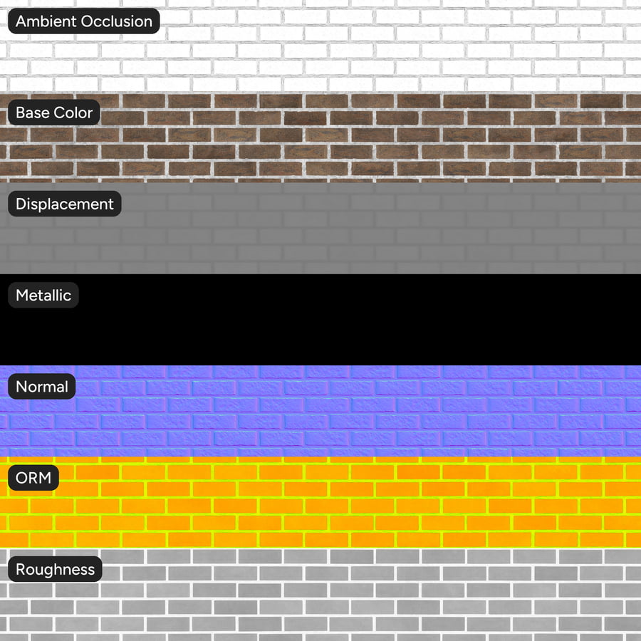 Rusticated Running Bond Brick Wall Texture, Brown