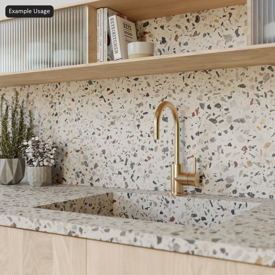 Textura Terrazzo Mate, Branco