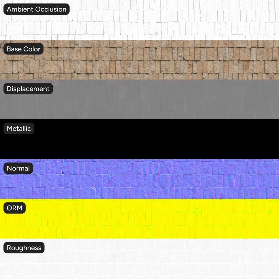 Stacked Split Face Stone Block Wall Texture, Sandy