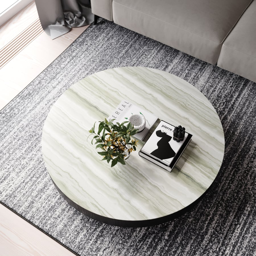 Réplica em mármore Zebrino Minotti Mesa de centro Manhattan Modelo