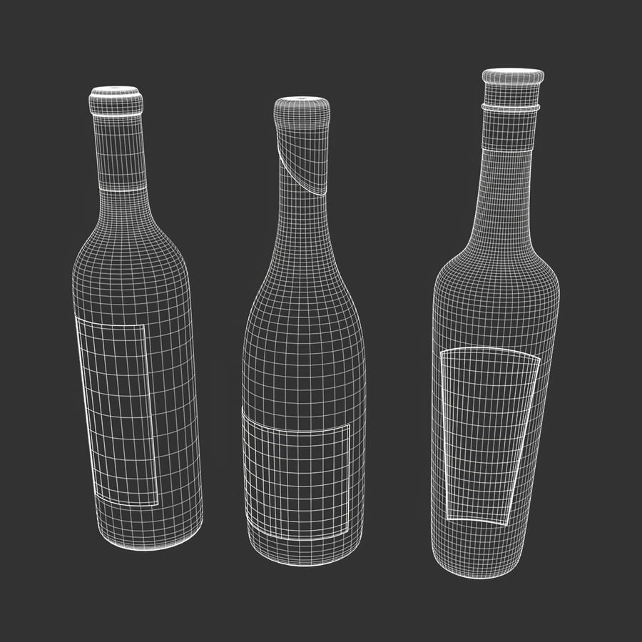 Three Wine Bottle Models