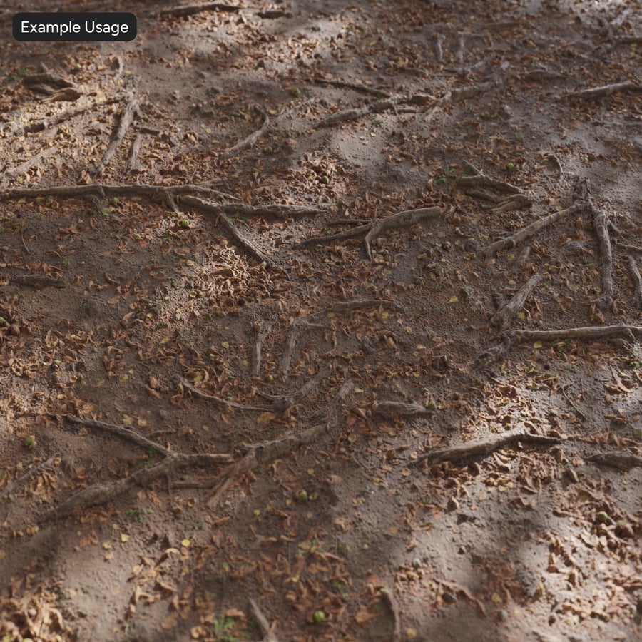 Forest Roots and Leaves Texture