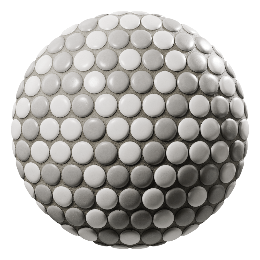 Rhombus Pattern Penny Round Tile Texture, Grey