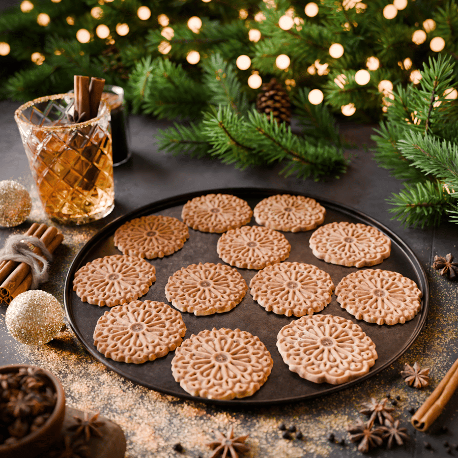 Textura frontal do biscoito Pizzelle