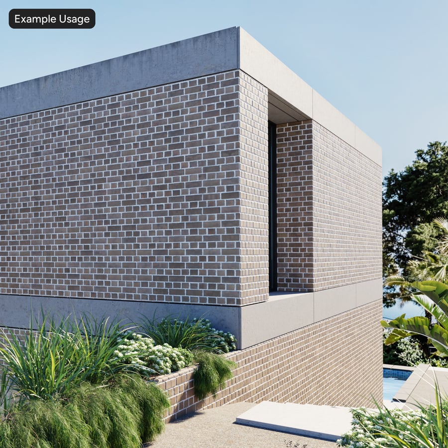 Grooved English Bond Brick Wall Texture, Taupe