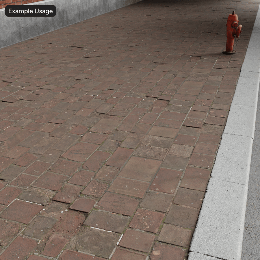 Texture de pavé usé, rouge