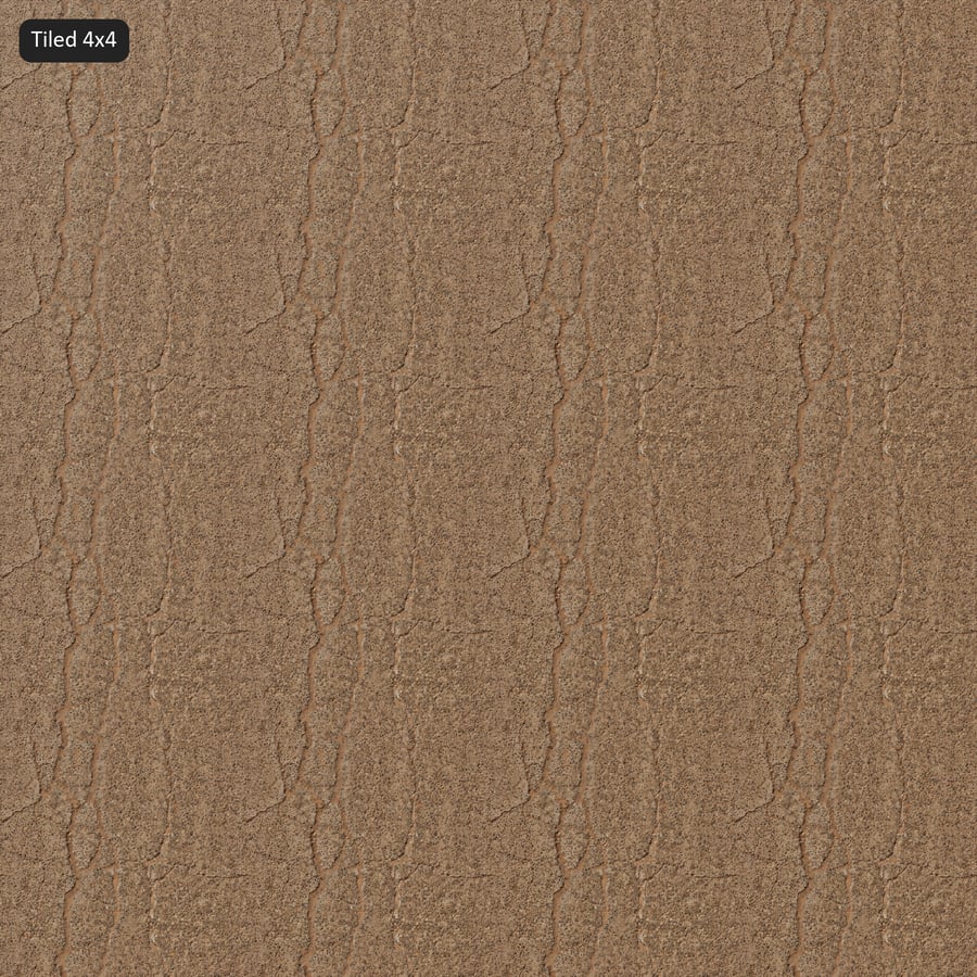 Heavily Cracked Aggregate Concrete Ground Texture, Brown