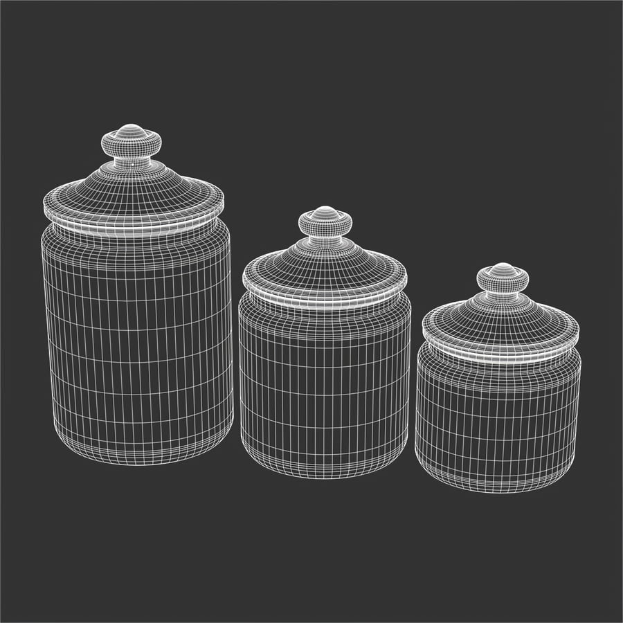 Conjunto de recipientes com tampa de vidro Models
